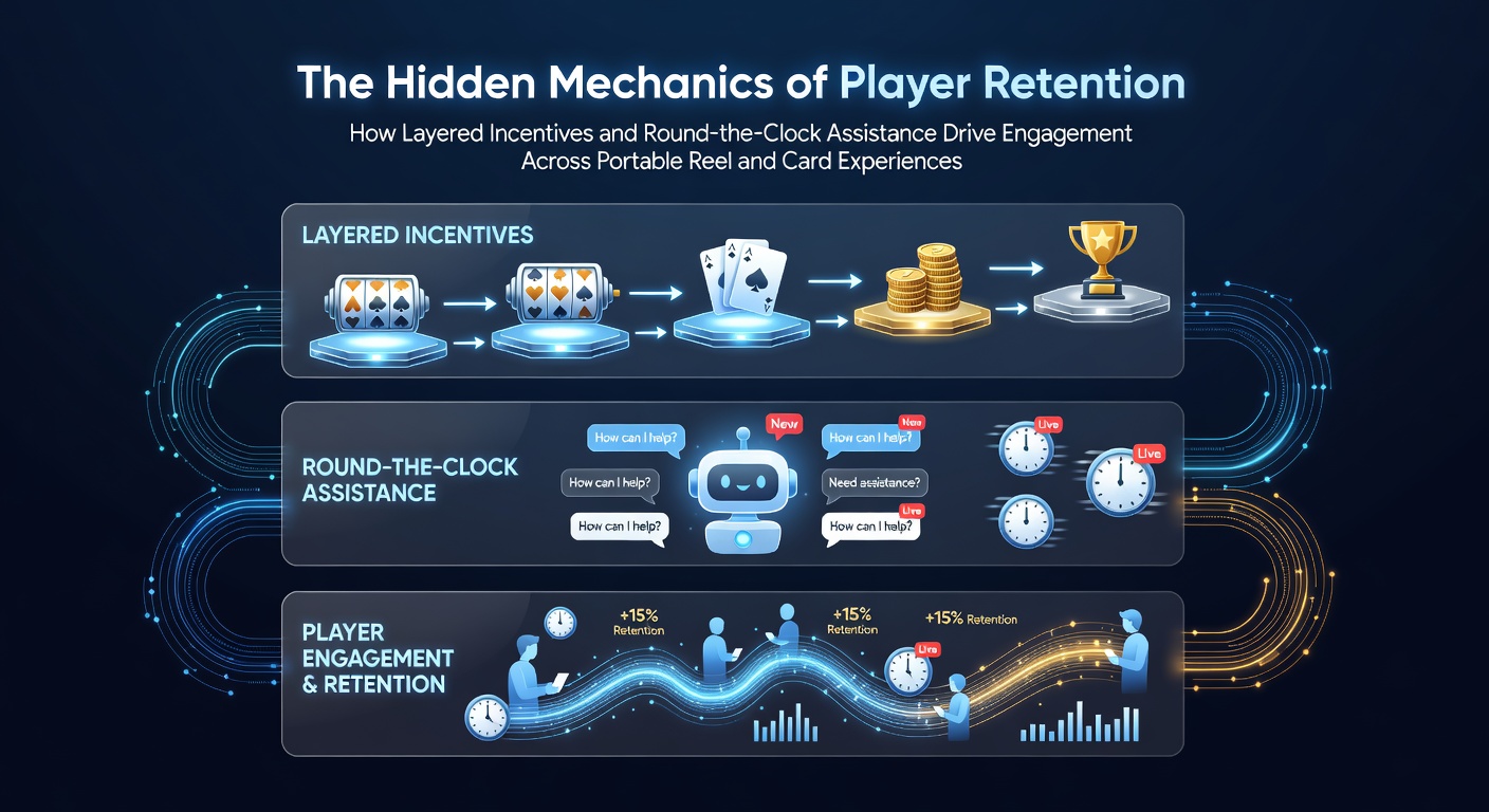 Illustration zu gestaffelten Anreizen in mobilen Casino-Apps mit Slot- und Kartenspielen